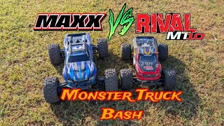 Monster Truck Bash  Team Associated Rival Mt10 Vs Traxxas Maxx V2 [upl. by Narag]