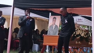 ABEL MUTUA FATHER BREAKS IN TEARS DURING RAPHAEL BURIAL [upl. by Ahsitul]