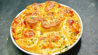 Garlic and Scallion Cheese Bread Recipe  Soft and Fluffy Bread [upl. by Osbourne400]