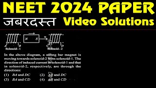 In the above diagram a strong bar magnet is moving towards solenoid2 from solenoid1 The dir [upl. by Klute]