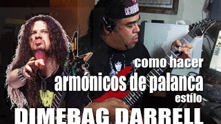 Como hacer armónicos de palanca o whammy bar estilo Dimebag Darrell [upl. by Atauqal]