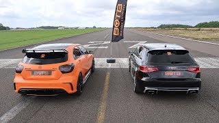 DRAG RACE AUDI RS3 VS MERCEDES A45 AMG [upl. by Attah751]