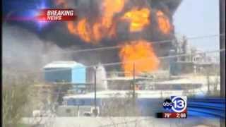 Explosion leads to fire at AkzoNobel plant along Highway 225 in La Porte [upl. by Oimetra]