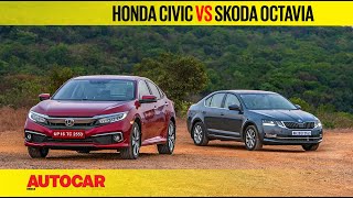 Honda Civic vs Skoda Octavia  Petrol AT Comparison Test Review  Autocar India [upl. by Sada]