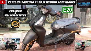 2023 Yamaha Fascino S 125 Fi Hybrid BS7 Model Walkaround amp Detailed Ride ReviewE20 Flex FuelOBD2 [upl. by Galasyn]