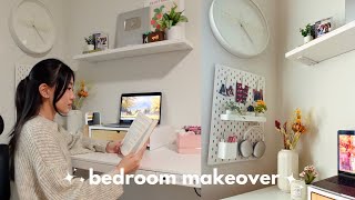 room makeover │ decorating amp rearranging my room cozy and minimalistic new desk setup [upl. by Benedikta]