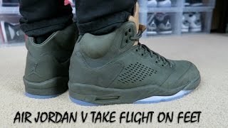 AIR JORDAN 5 PREMIUM TAKE FLIGHT  ON FEET [upl. by Sydalg]