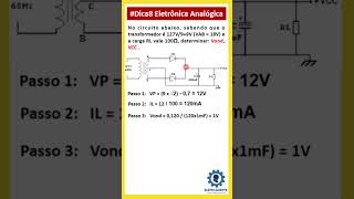 Dica8 Retificador de onda completa e tensão de ripple exercício [upl. by Emerick]