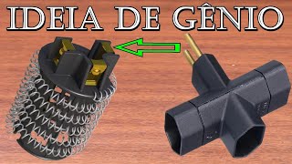 OLHA O QUE EU FIZ COM RESISTENCIA DE CHUVEIRO E PLUG quot T quot QUE IRIA AO LIXO IDEIA INCRIVEL DE GENIO [upl. by Zohar102]