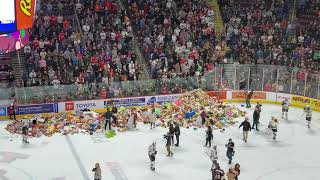 Dec 1 2019  Hershey Bears Teddy Bear Toss 45650 Stuffed Animals Former World Record [upl. by Sallyanne]