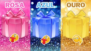 🎁 ESCOLHA SEU PRESENTE  ROSA AZUL OU OURO l Choose Your Gift 💛💗💙 [upl. by Anneis]