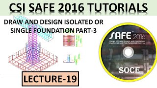 CSI SAFE 2016 TUTORIALS  DRAW AND DESIGN ISOLATED OR SINGLE FOUNDATION IN CSI SAFE 2016 PART3 [upl. by Aztiram836]