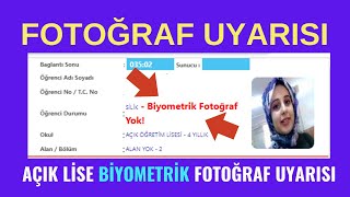 Biyometrik Fotoğraf Uyarısı Açık Lise Sayfasına Biyometrik Fotoğraf Nasıl Yüklenir [upl. by Gnouhk312]