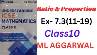 Ratio and proportion class 10 ex 731119ml aggarwal icse math [upl. by Claudina]