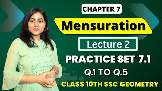 Chp 7 Mensuration  Practice set 71 Q1  Q5  Areas and Volumes of 3D figure  MH Board  Lec 2 [upl. by Elrae836]