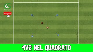 Allenamento calcio Rondo 4v2 nel quadrato  Coach Sante [upl. by Joliet]