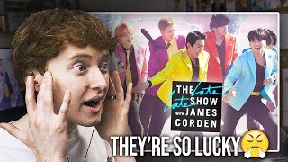 THEYRE SO LUCKY BTS Perform Crosswalk Concert with James Corden  Reaction [upl. by Rajiv318]