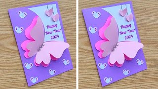 Cute DIY New Year Greeting Card  New Year 2024 Card  New Year Card Making 2024 [upl. by Arnelle]