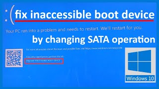 fix inaccessible boot device in windows by changing SATA operation [upl. by Audi]