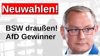 Neuwahlen BSW scheitert 5 Hürde Wagenknecht draußen Sonntagsfrage Wahlumfrage Prognose AfD Gewinne [upl. by Blader]