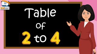 Table of 2 to 4  multiplication table of 2 to 4  rhythmic table of two to Four  kidstart tv [upl. by Casady]