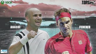 Top Spin 2K25  ANDRE AGASSI VS ROGER FEDERER  Legends at Basel [upl. by Adaval]