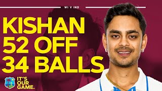 QuickFire HalfCentury  Ishan Kishan Hits Rapid 52 off 34 Balls  West Indies v India [upl. by Krein]