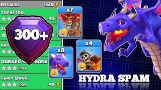 300  Hydra Attack Strategy TH16  Legend League Attacks 9  Clash of Clans coc [upl. by Irrabaj203]