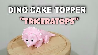 DINO CAKE TOPPERTHE TRICERATOPS [upl. by Ecydnarb]