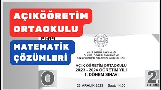 Açık Öğretim Ortaokulu Matematik6 Ve Matematik 8 Soruları Ve Çözümleri [upl. by Charles]