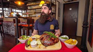 THIS HUGE STEAK CHALLENGE HAS ONLY BEEN BEATEN TWICE IN SEVEN YEARS  BeardMeatsFood [upl. by Eidualc]