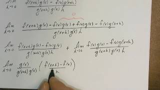 quotient rule proof 1st principles 20016 [upl. by Kendry]