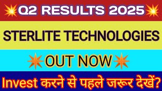 Sterlite Technologies Q2 Results 2025 🔴 Sterlite Technologies Results 🔴 Stltech Share News [upl. by Eraste]