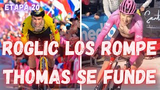 RESUMEN ETAPA 20 GIRO DE ITALIA 2023CRONOESCALADA ROGLIC GANA Y THOMAS SE FUNDE [upl. by Eirrej]