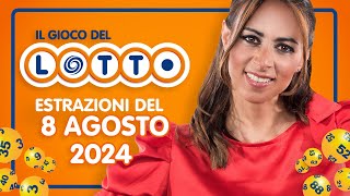 Estrazione in diretta del Gioco del Lotto e del Simbolotto di giovedì 8 Agosto 2024 [upl. by Curzon648]