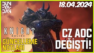 Knight Online 18042024 Güncelleme Notları l CZ AOC DEĞİŞTİRİLDİ [upl. by Thatcher]