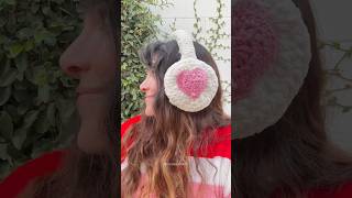 Crochet Heart Earmuffs Unravel [upl. by Munshi610]