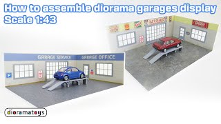 How to assemble diorama garages Scale 143 Model cars display Diorama model kit [upl. by Fesoy]