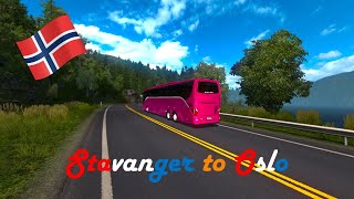 Bus Journey  Stavanger to Oslo  Euro Truck Simulator 2  Norway [upl. by Krause]