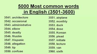 5000 Most common words in English 35013600 [upl. by Orlov]