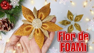 Cómo hacer FLORES NAVIDEÑAS FÁCILES en FOAMI  DECORACIONES PARA NAVIDAD 2022  Marialis [upl. by Moise]