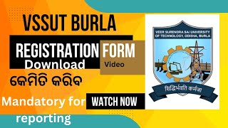 VSSUT BURLA REGISTRATION FORM DOWNLOAD VIDEO I [upl. by Xyla]