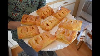 Apfeltaschen Rezept  Apfel Füllung im Blätterteig backen [upl. by Hallette]