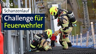 Schanzenlauf in Oberstdorf Feuerwehrler nehmen die Herausforderung an  Abendschau  BR24 [upl. by Netsriik15]