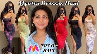 Myntra Dresses Haul 🩵 Trendy  affordable  Try On Haul  Shopping Review  Diff colours AMAZING [upl. by Atims996]