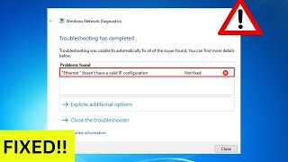 Fix Ethernet Doesnt Have a Valid IP Configuration Error on Windows [upl. by Lynn982]