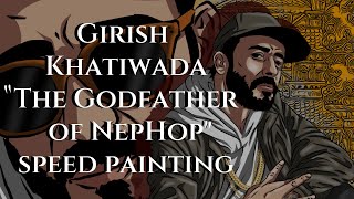 Girish Khatiwada quotThe Godfather of Nephopquot Speed Painting [upl. by Melicent]