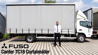 2x FUSO Canter 7C18 75t Curtainsiders available for immediate nationwide delivery at Mertrux [upl. by Torr981]