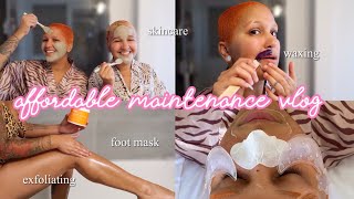 AFFORDABLE MAINTENANCE VLOG  skincare waxing exfoliating foot mask amp more [upl. by Ariad]