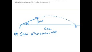 Maths Edexcel A level paper 3 2022 projectiles question [upl. by Othilie]